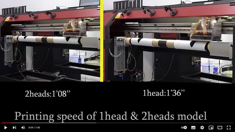 Printing Speed of 1head & 2heads Model